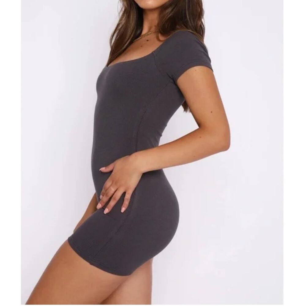 White Fox Boutique Places To Be Playsuit Charcoal Size Large NWT